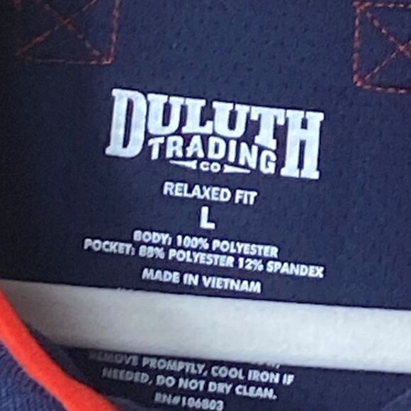 DULUTH Men's Sz Lrg Blue Red River Falls Snap Mock Relaxed Fit Knit Sweater - Picture 7 of 7